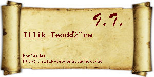 Illik Teodóra névjegykártya